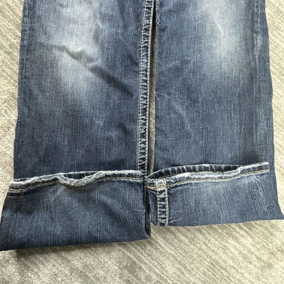 Silver Jeans Co Zac Jeans Mens 36x32 Blue Denim Pants Zip Fly Straight Leg - Picture 9 of 12